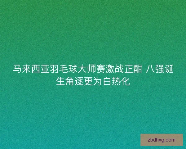 马来西亚羽毛球大师赛激战正酣 八强诞生角逐更为白热化 马来西亚羽毛球大师赛激战正酣 八强诞生角逐更为白热化