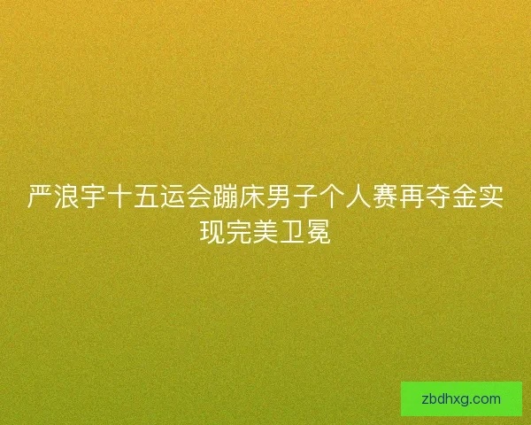 严浪宇十五运会蹦床男子个人赛再夺金实现完美卫冕 严浪宇十五运会蹦床男子个人赛再夺金实现完美卫冕